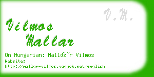 vilmos mallar business card